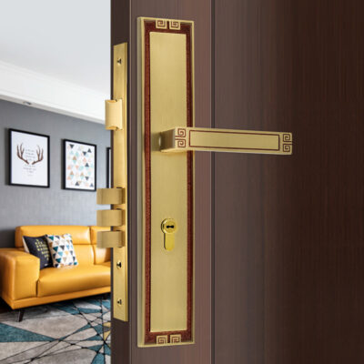 Khóa cửa bằng đồng nguyên chất cửa phòng mới phong cách Trung Quốc Khóa cửa bán buôn phong cách Mỹ trong nhà tối giản giảm tiếng ồn khóa tay cầm khóa kỹ thuật khóa