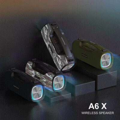 A6X Loa Bluetooth Di Động Ngoài Trời Cao Cấp Dây Đeo Loa Siêu Trầm Không Dây Có Đèn Lồng Thần Chiến Tranh Âm Lượng Lớn