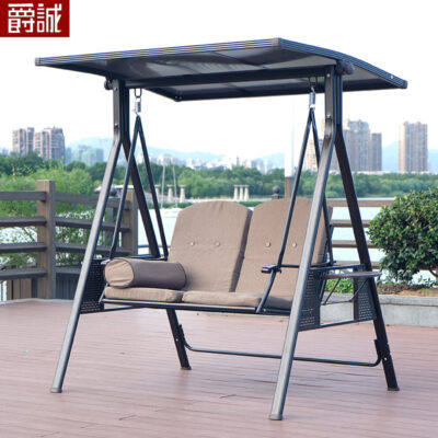 Ghế xích đu ngoài trời sân vườn sân thượng võng xích đu ngoài trời biệt thự nhà lưới đỏ đôi