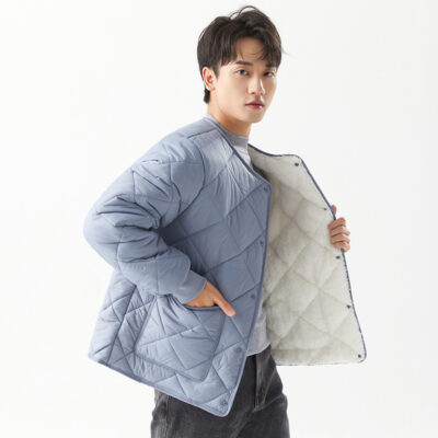 Áo khoác mùa đông nam sinh viên trẻ trung tăng thêm chất nhung ấm áp dài tay lót bông cho nam nữ 2333