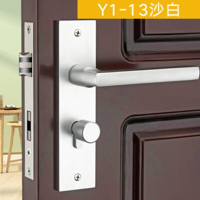 Phong Cách Châu Âu Không Gian Nhôm Trắng Khóa cửa Trong Nhà Phòng Ngủ Cửa Gỗ Phần Cứng Khóa Cơ Khóa cửa Phần Cứng Khóa cửa Trong Nhà Đơn Giản