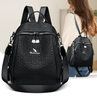 2023 Ba Lô Mới Ba Lô Du Lịch Thời Trang Nữ Túi Da Mềm Nữ Đơn Giản Phong Cách Nước Ngoài Túi Đi Học Dung Lượng Lớn Xuyên Biên Giới