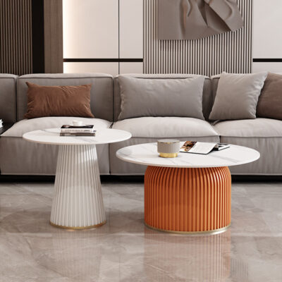 Bắc Âu mới đá phiến bàn cà phê phòng khách nhà Bàn trà đẹp hiện đại căn hộ nhỏ sáng tạo đỏ tròn bàn nhỏ cao cấp