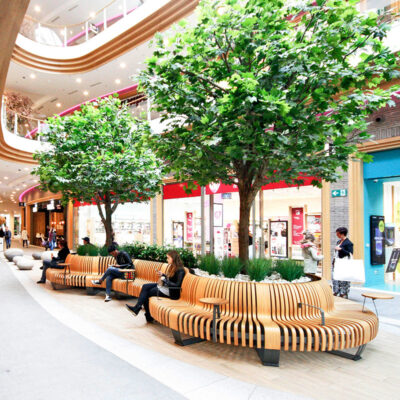 Thép không gỉ sắt rèn ghế sau rỗng gỗ chống ăn mòn kim loại công viên trung tâm thương mại hình dạng đặc biệt phong cảnh sáng tạo phân giải trí