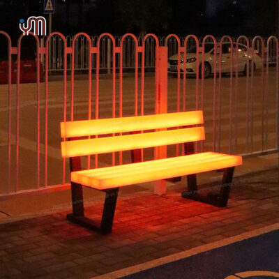 Ghế công viên ngoài trời xuyên biên giới Băng ghế danh lam thắng cảnh Phố đi bộ thương mại Ghế công cộng quay lưng tựa lưng Ghế nghỉ phát sáng
