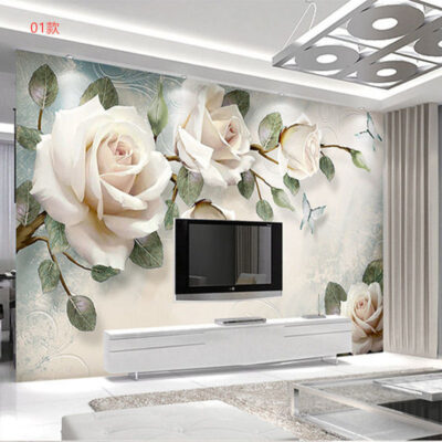 Phong Cách Châu Âu Vẽ Tay 8D Hoa Treo Tường Vải Phòng Ngủ Đầu Giường Tivi Phòng Khách Nền Treo Tường Tùy Chỉnh 18D Bức Tranh Tường hoa Giấy Dán Tường