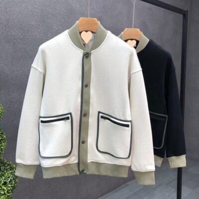 Bóng Chày Cổ Dụng Cụ Áo Len Nam Nữ Thu Đông Phong Cách Nhật Bản Cityboy Triều Thương Hiệu Rời Cardigan Cặp Đôi Áo Khoác Dệt Kim