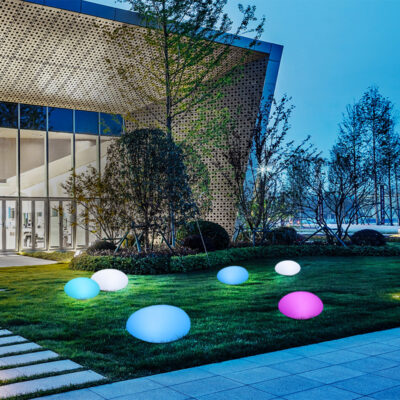 Đèn LED đá cuội ngoài trời công viên bãi cỏ đèn trang trí năng lượng mặt trời đèn phong cảnh đầy màu sắc đèn sân vườn biệt thự