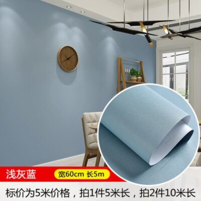 [Nhà sản xuất] Giấy dán tường màu xanh nhạt đồng bằng nhãn dán tự dính màu xám xanh phòng ngủ rừng màu trơn giấy dán tường màu đỏ lưới không thấm nước