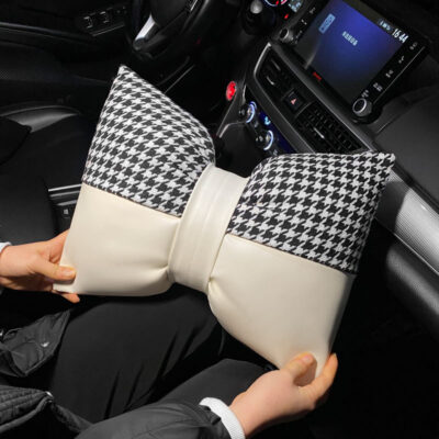 Xe đôi chiến đấu vải lanh houndstooth tựa đầu cổ thoải mái gối nguồn cung cấp xe hơi nội thất mát xe gối bốn mùa