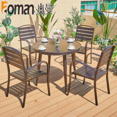 Bàn ghế kết hợp ngoài trời sân vườn ban công thoáng Bộ bàn ghế hợp kim nhôm giải trí ngoài trời Bộ bàn ghế nhôm đúc