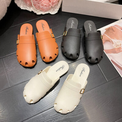 Xăng đan và dép lê nữ mùa hè phong cách thời trang Hàn Quốc cuốn sách nhỏ màu đỏ giày lười mới dép Bao Đầu bán buôn dép lê nữ