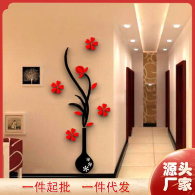 Sáng tạo bình acrylic 3D dán tường ba chiều hiên sofa TV nền trang trí tường bức tranh tường các nhà sản xuất bán buôn