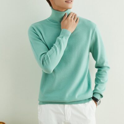 Mới ve áo cao dệt kim áo len nam mặt sạch tất cả các trận đấu dệt kim đáy giảm tuổi cộng với kích thước áo len nam