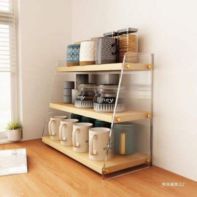 Tủ búp phê gỗ tủ acrylic nước kệ thanh nước giá cốc tách trà bộ trà giá