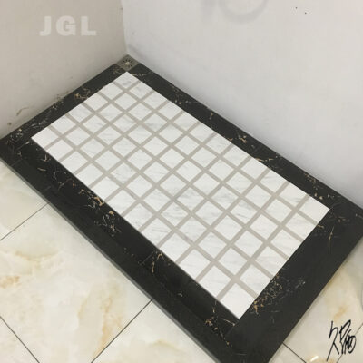 Kéo rãnh nhỏ màu trắng gạch ban công lát sàn phòng tắm 600*1200 giả toàn bộ cơ thể đá cẩm thạch phòng tắm lõm-lồi gạch lát sàn