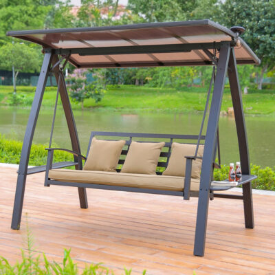 Nhà Ngoài Trời Sắt Đu Đôi Treo Ghế Sân Vườn Giải Trí Ba Người Ghế Xích Đu Ngoài Trời Xích Đu Ghế Xích Đu