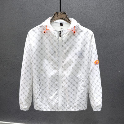 Mùa Hè Băng Lụa Mỏng Nam Cặp Đôi Nam Nữ Trắng In Hình Thường Ngày 2023 Xu Hướng Mới Dáng Rộng Áo Khoác Mỏng Phần