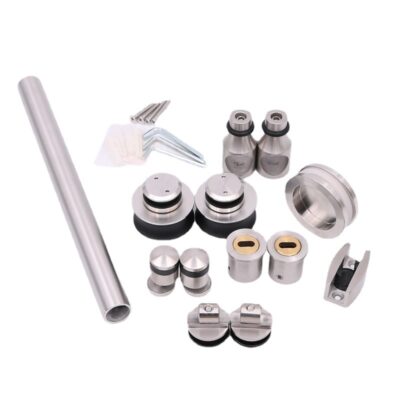 Phụ kiện vách ngăn cửa trượt kính Servia phòng tắm cửa trượt inox 304 ống tròn bộ phụ kiện cửa trượt