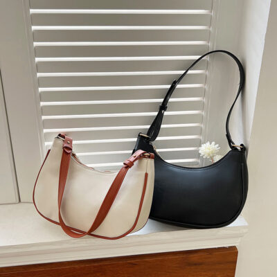 2023 Mới Túi Xách Sát Nách Nữ Thiết Kế Thích Hợp Túi Đeo Vai Màu Trơn Cao Cấp Nữ Mềm Mại Túi Mua Sắm Bánh Bao