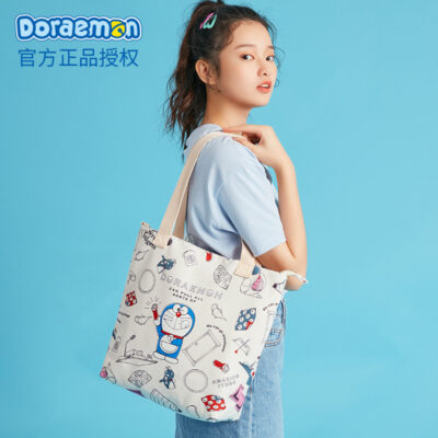Bán buôn túi nữ Doraemon Túi vải Nhật Bản túi sinh viên đeo vai ins túi nhỏ hoạt hình túi nữ