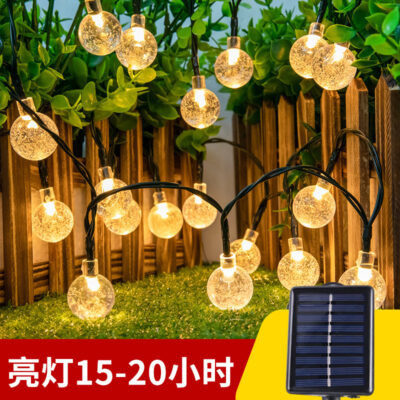 Dây đèn năng lượng mặt trời ngoài trời chống thấm nước bầu không khí đèn sân vườn biệt thự LED treo ban công bố trí đèn trang trí