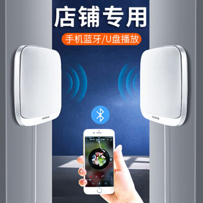 Âm thanh Bluetooth treo tường trong nhà loa không dây thương mại mặt tiền nhà hàng Cửa hàng treo tường dành riêng cho gia đình nhỏ bao quanh