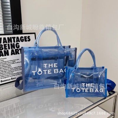 Năm 2023 thời trang mới túi đeo vai nữ trong suốt dung tích lớn NHỰA PVC thạch túi xuyên biên giới xách tay Messenger túi tote