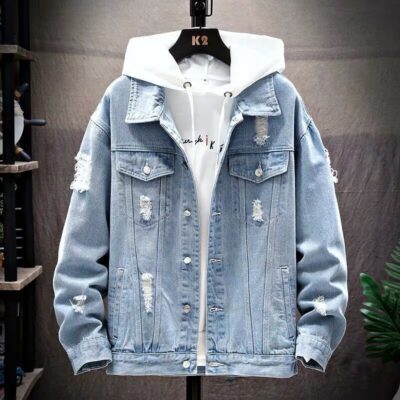 Áo khoác denim nam mùa xuân và mùa thu mới phong cách Hàn Quốc hợp thời trang học sinh đẹp trai áo khoác nam dáng rộng