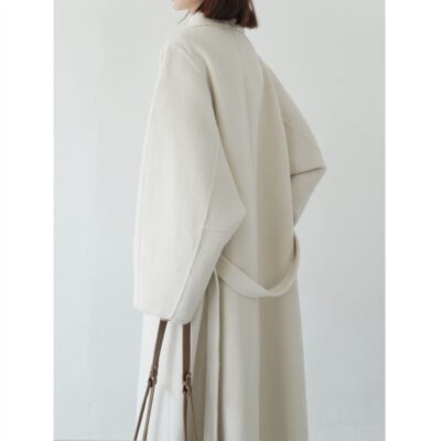 Áo khoác len nữ hai mặt phong cách Hàn Quốc mùa đông mới phong cách Hepburn Áo khoác len cashmere dài vừa phải