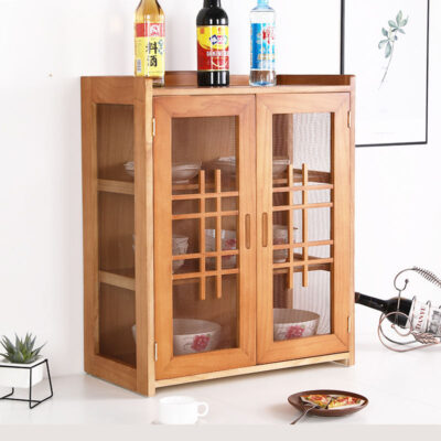 Chống côn trùng và thoáng khí bằng gỗ nguyên khối tủ nhỏ tủ đựng đồ ăn hộ gia đình tủ rau đơn giản nhà bếp bát để đồ tủ để đồ tủ búp phê
