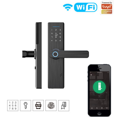 Wifi Tuya nhà thông minh khóa cửa zigbee mở khóa vân tay an ninh điều khiển từ xa khóa cửa chống trộm chạy bằng pin