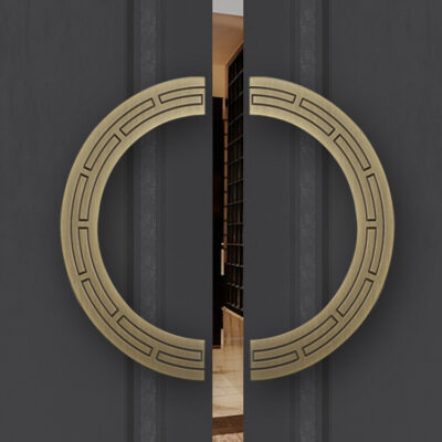 Tay nắm cửa khách sạn cổ kiểu Trung Quốc mới tay nắm cửa kính bán nguyệt nhà câu lạc bộ tay nắm cửa gỗ chắc chắn