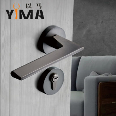 Xám gỗ nhà Khóa cửa trong nhà hút từ tính không ồn chia Khóa cửa phòng ngủ tay nắm khóa phần cứng bán buôn