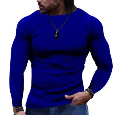 Áo len nam dệt kim mỏng phần thu đông đồng màu đáy áo sơ mi trẻ trung thể thao dài tay áo chui đầu hàng đầu nam mẫu