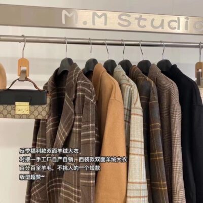 Áo khoác cashmere chống mùa thu đông kẻ sọc ngắn phù hợp với áo khoác nữ hợp thời trang 2 mặt nylon cashmere nhỏ phù hợp với