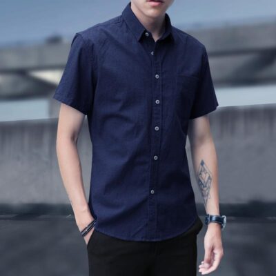 Áo sơ mi ngắn tay mùa hè dành cho nam Oxford quay mỏng phần áo sơ mi trắng sơ mi giản dị áo sơ mi nửa tay mỏng vừa vặn quần áo nam hợp thời trang
