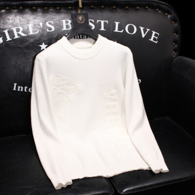 Mùa Thu Đông 2022 Sản Phẩm Mới Dày Nam Cổ Tròn Dệt Kim Áo Len Cardigan Áo Len Trắng 22026