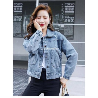 Áo khoác denim nữ mùa xuân và mùa thu mới size lớn nữ áo khoác nhỏ Mori nữ áo khoác ngoài cao cấp bán buôn