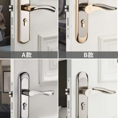 Khóa cửa phòng ngủ hộ gia đình đa năng miễn phí đấm trong nhà cũ phòng thay thế Khóa cửa cũ câm cửa gỗ Khóa cửa tay nắm