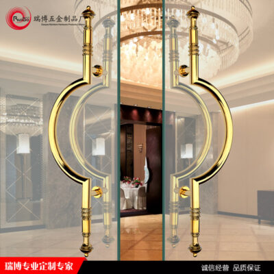 Tay nắm cửa hình bán nguyệt bằng thép không gỉ titan cửa kính sang trọng cửa gỗ tòa nhà khách sạn bán buôn