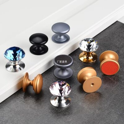 Tay cầm nhỏ không đục lỗ loại dán lỗ đơn ngăn kéo hạt tròn tủ quần áo tay nắm cửa tủ tay nắm cửa trượt bằng kính không có đinh