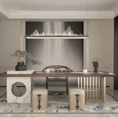 Phong cách Trung Quốc mới Bàn trà gỗ chắc chắn kết hợp đơn giản hiện đại đẹp sang trọng Bàn trà phòng khách mô hình phòng trà phòng cà phê bàn đồ nội thất
