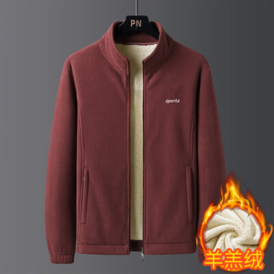 Lông cừu lông cừu lông cừu cộng với nhung dày áo khoác nam áo khoác nhà máy cung cấp trực tiếp thu đông áo len size lớn xuyên biên giới mới