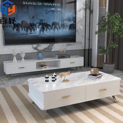 Bán buôn góc tròn bàn cà phê đơn giản hiện đại nhà phòng khách căn hộ nhỏ phong cách Châu Âu tủ TV kết hợp tủ TV bàn cà phê bàn