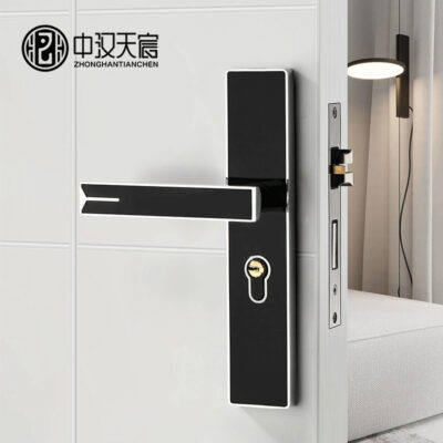Đen phòng ngủ tắt tiếng Khóa cửa trong nhà hộ gia đình đa năng cửa gỗ khóa từ mà không cần thay lỗ tay nắm cửa