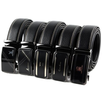 Thắt lưng da nam có khóa tự động 2023 mới nguyên chất lớp trên cùng bằng da bò kinh doanh thắt lưng cao cấp chính hãng bán buôn