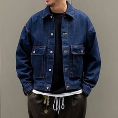 Mùa Xuân Và Mùa Thu Rời Vai Áo Khoác Denim Nam Đậm Hồ Sơ Nam Nhật Bản Bảo Hộ Lao Động Áo Khoác Đa Năng CITYBOY