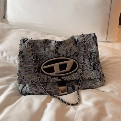 Túi vải denim dây xích hobo nữ cảm giác cao cấp dung tích lớn hot girl túi leng keng túi một vai Messenger túi tote