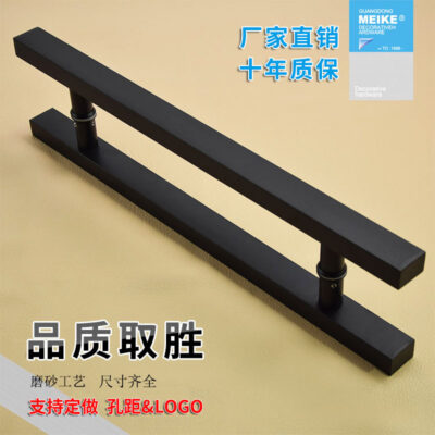 Tay nắm cửa kính ống vuông màu đen cặp tay cầm bằng thép không gỉ titan đen vàng cửa không khung cửa trượt phụ kiện cửa sắt